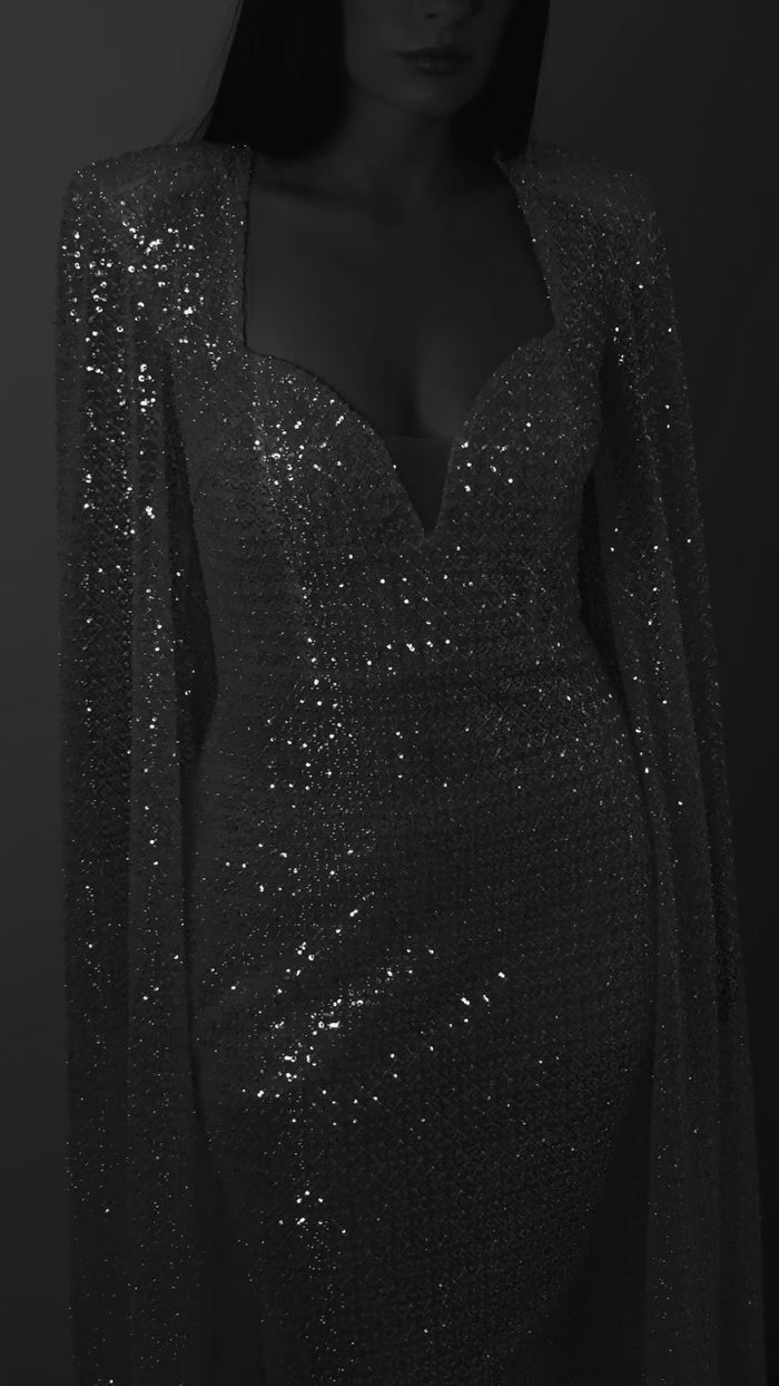 Long Sleeve Sequin Dress