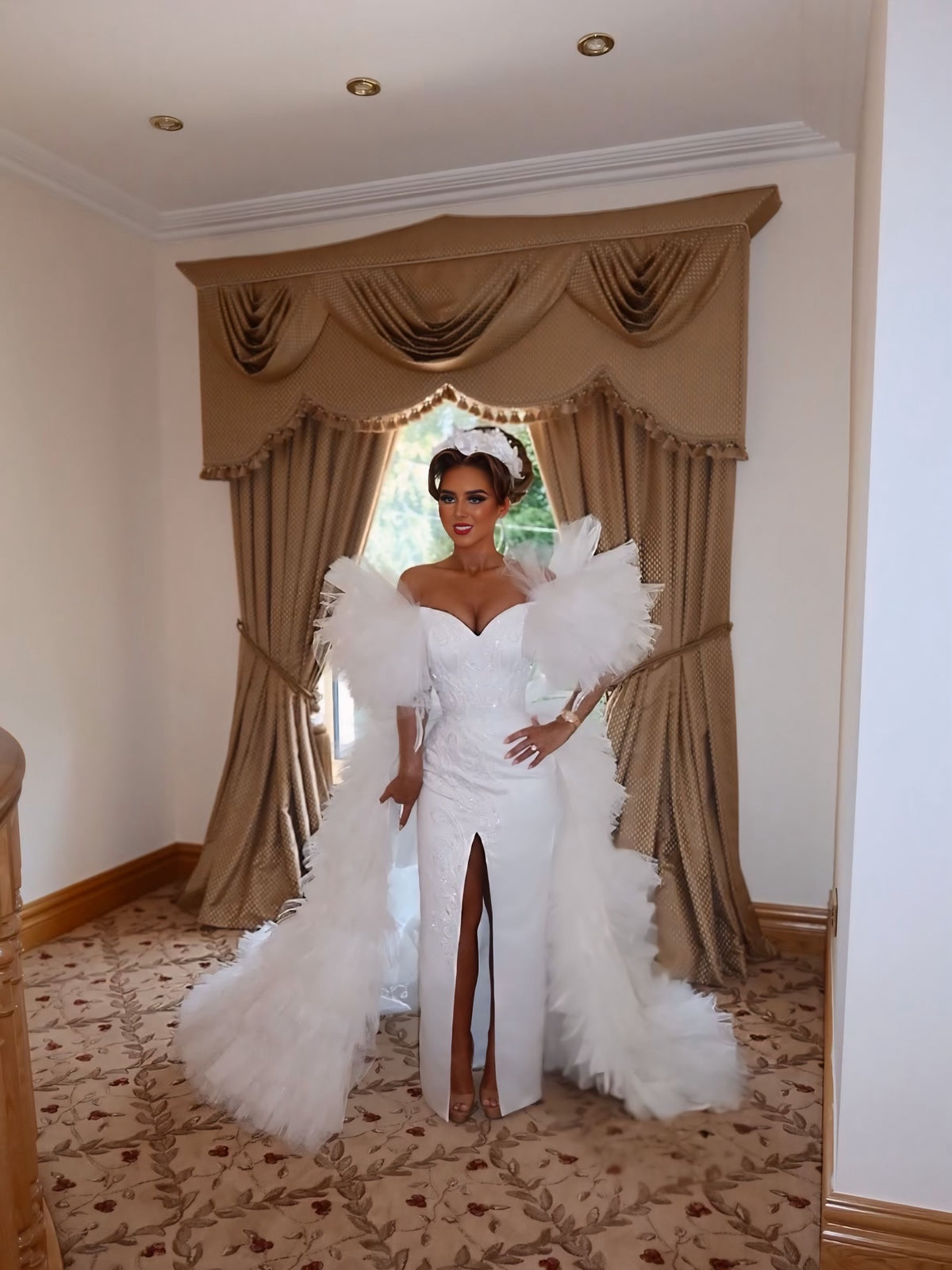 Wedding Dress With Tulle Sleeves